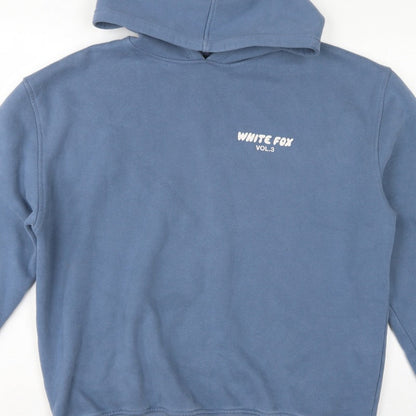 White Fox Women’s Blue M/L Pullover Hoodie Graphic Print Fleece
