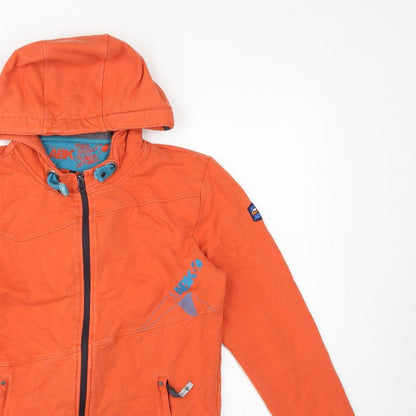 ABK Men’s Orange L Full Zip Hooded Fleece Lined Ski Hoodie