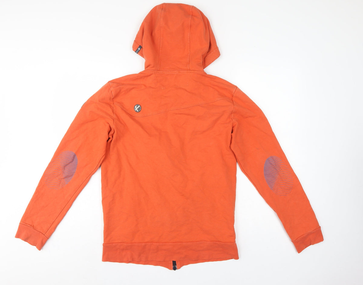 ABK Men’s Orange L Full Zip Hooded Fleece Lined Ski Hoodie