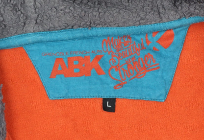ABK Men’s Orange L Full Zip Hooded Fleece Lined Ski Hoodie