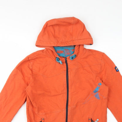 ABK Men’s Orange L Full Zip Hooded Fleece Lined Ski Hoodie