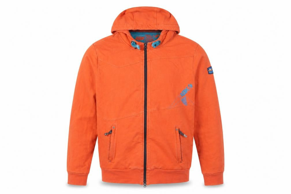 ABK Men’s Orange L Full Zip Hooded Fleece Lined Ski Hoodie