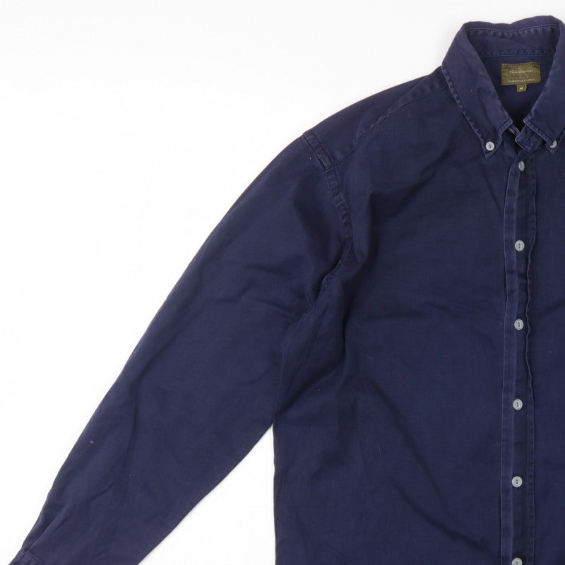 Calvin Klein Jeans Men's Navy M Cotton Button-Down Long Sleeve Shirt