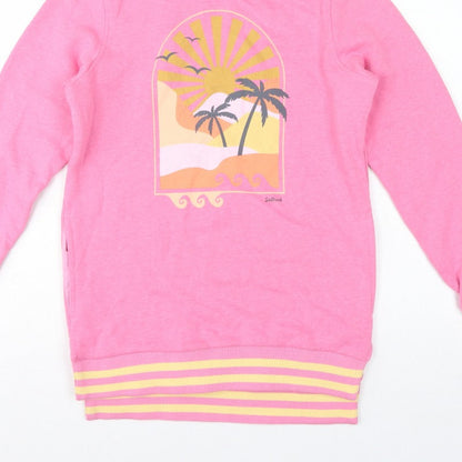 Saltrock Girls Pink 11-12 Years Pullover Hoodie Beach Graphic Cotton