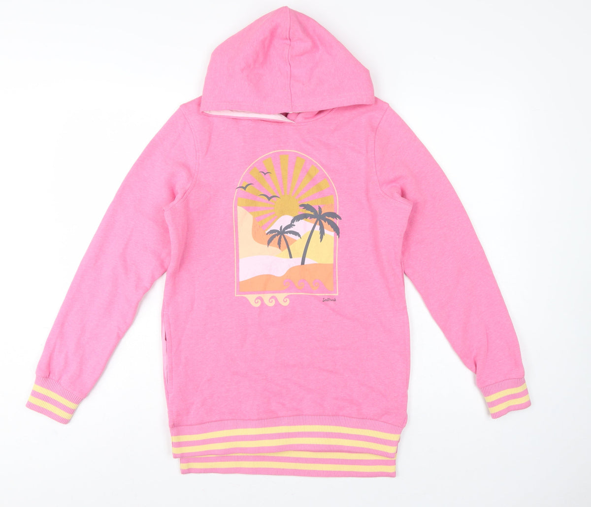 Saltrock Girls Pink 11-12 Years Pullover Hoodie Beach Graphic Cotton