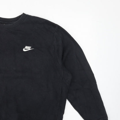 Nike Men’s Black L Pullover Fleece Crew Neck Logo Sweatshirt
