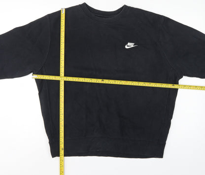 Nike Men’s Black L Pullover Fleece Crew Neck Logo Sweatshirt