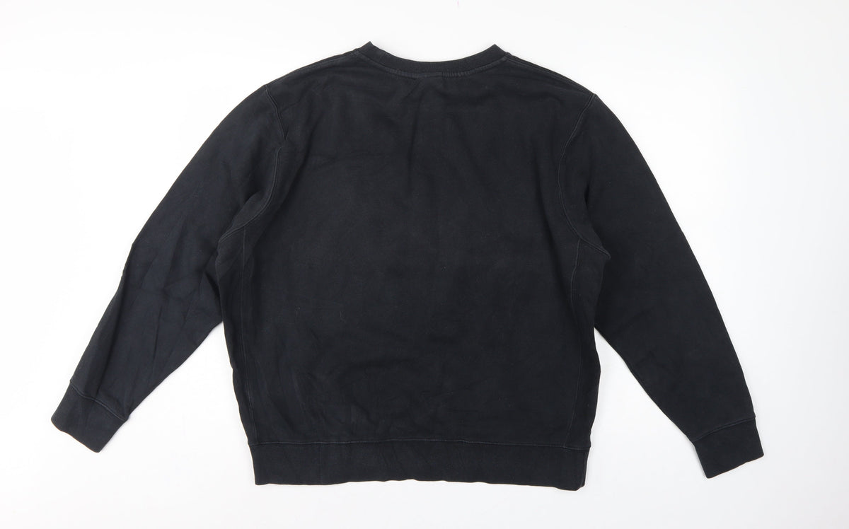 Nike Men’s Black L Pullover Fleece Crew Neck Logo Sweatshirt