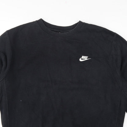 Nike Men’s Black L Pullover Fleece Crew Neck Logo Sweatshirt