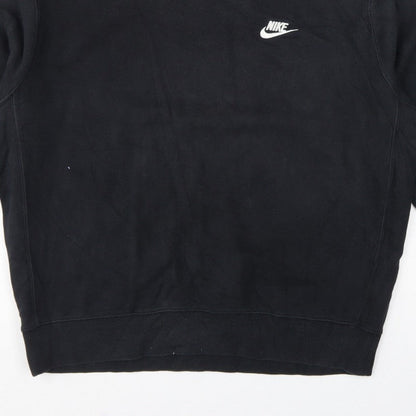 Nike Men’s Black L Pullover Fleece Crew Neck Logo Sweatshirt
