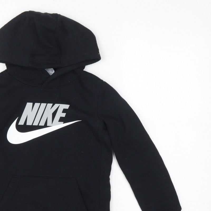 Nike Boys Black 6-7 Years Pullover Hoodie Logo Pocket