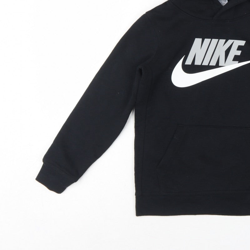Nike Boys Black 6-7 Years Pullover Hoodie Logo Pocket
