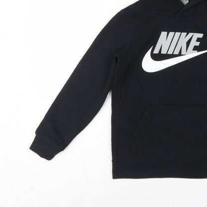 Nike Boys Black 6-7 Years Pullover Hoodie Logo Pocket