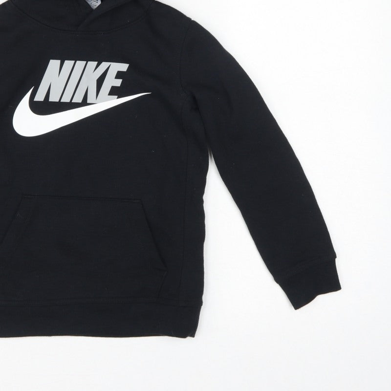 Nike Boys Black 6-7 Years Pullover Hoodie Logo Pocket
