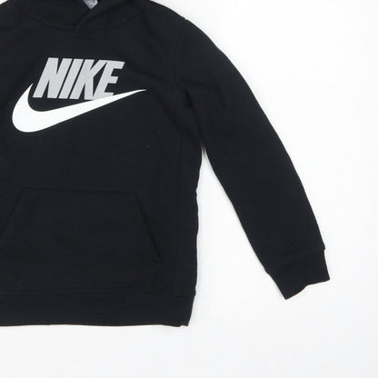 Nike Boys Black 6-7 Years Pullover Hoodie Logo Pocket