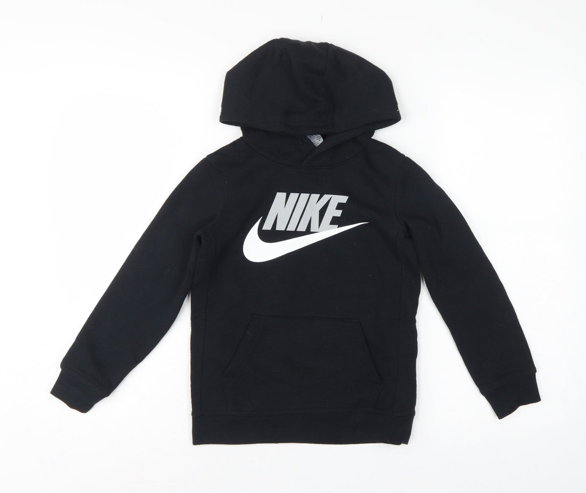 Nike Boys Black 6-7 Years Pullover Hoodie Logo Pocket