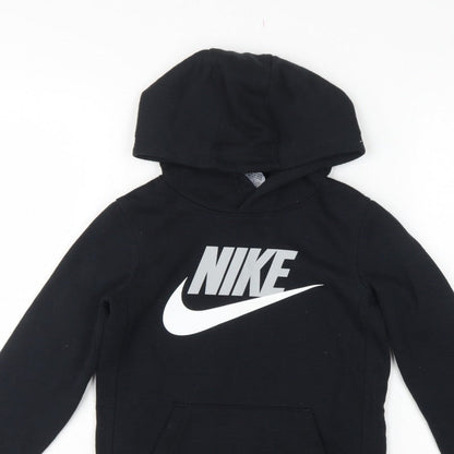 Nike Boys Black 6-7 Years Pullover Hoodie Logo Pocket