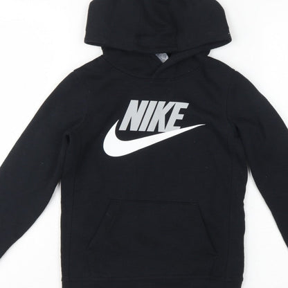 Nike Boys Black 6-7 Years Pullover Hoodie Logo Pocket