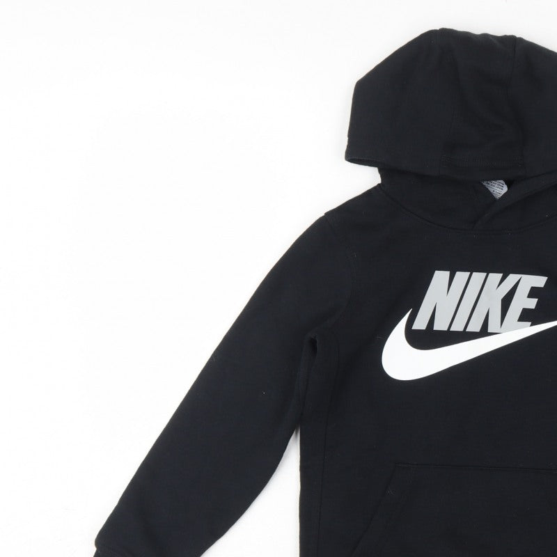 Nike Boys Black 6-7 Years Pullover Hoodie Logo Pocket