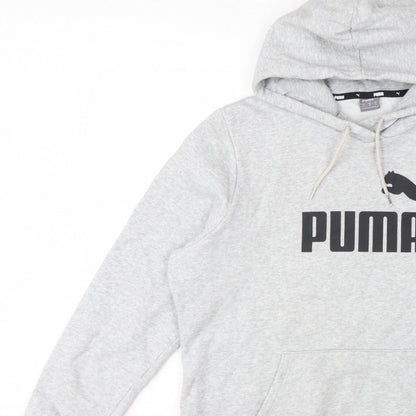 Puma Women’s Grey XL Logo Pullover Hoodie Hooded Cotton Blend