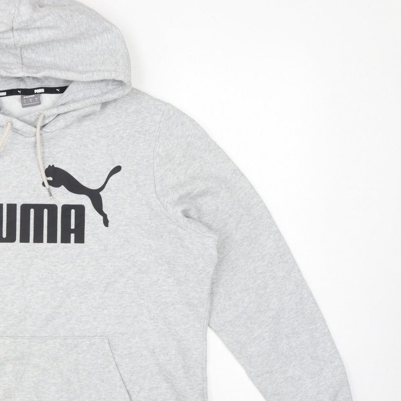 Puma Women’s Grey XL Logo Pullover Hoodie Hooded Cotton Blend