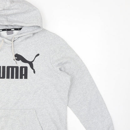 Puma Women’s Grey XL Logo Pullover Hoodie Hooded Cotton Blend