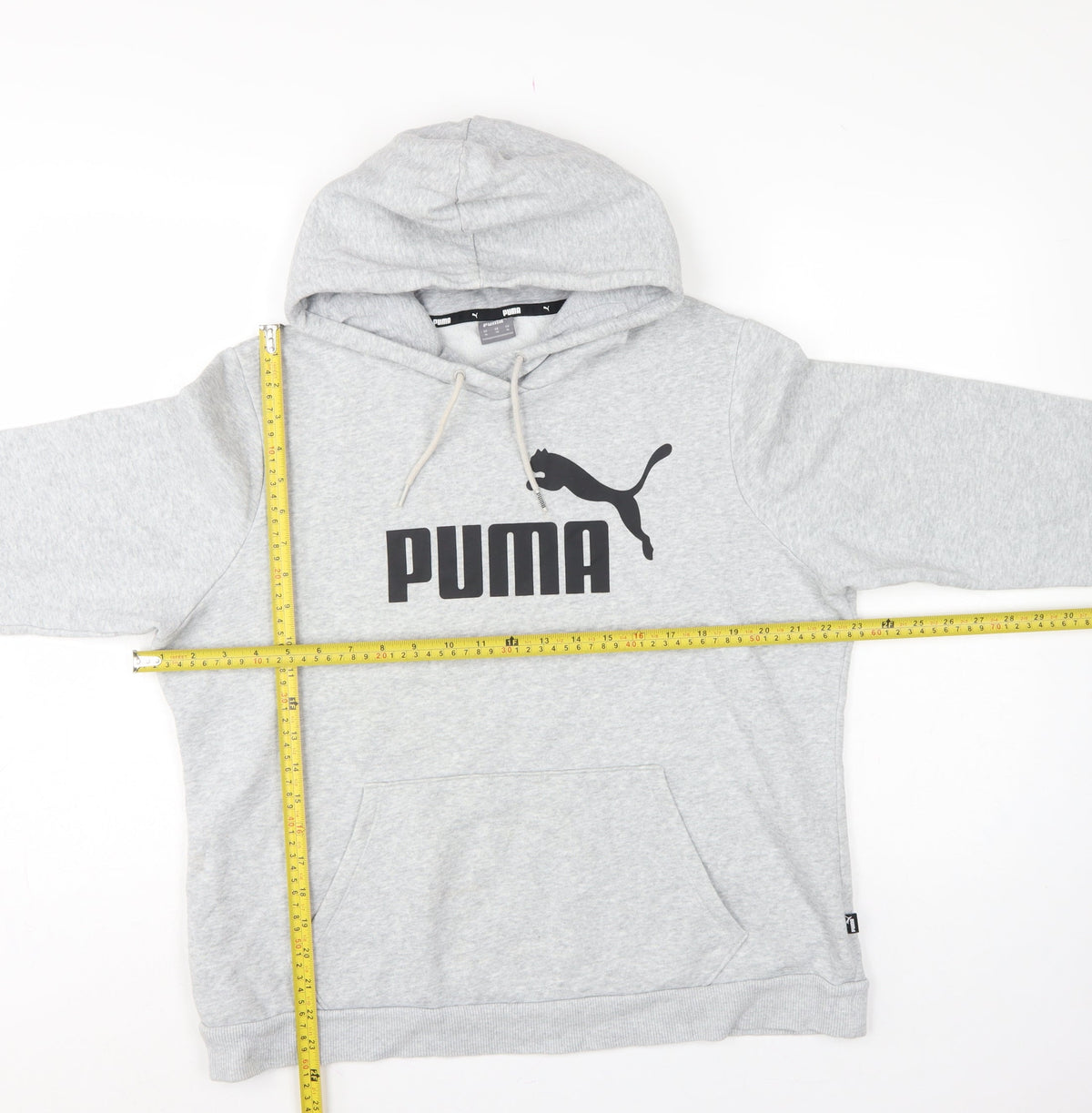 Puma Women’s Grey XL Logo Pullover Hoodie Hooded Cotton Blend