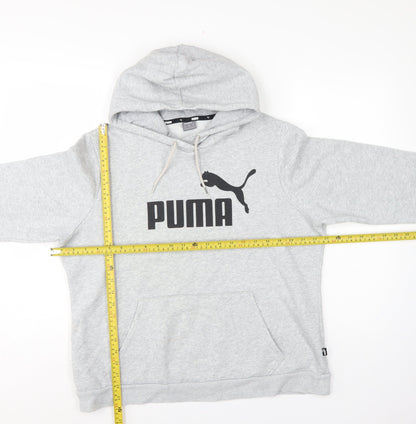 Puma Women’s Grey XL Logo Pullover Hoodie Hooded Cotton Blend