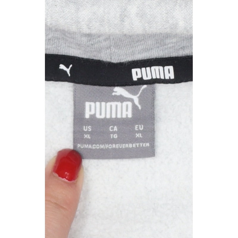 Puma Women’s Grey XL Logo Pullover Hoodie Hooded Cotton Blend