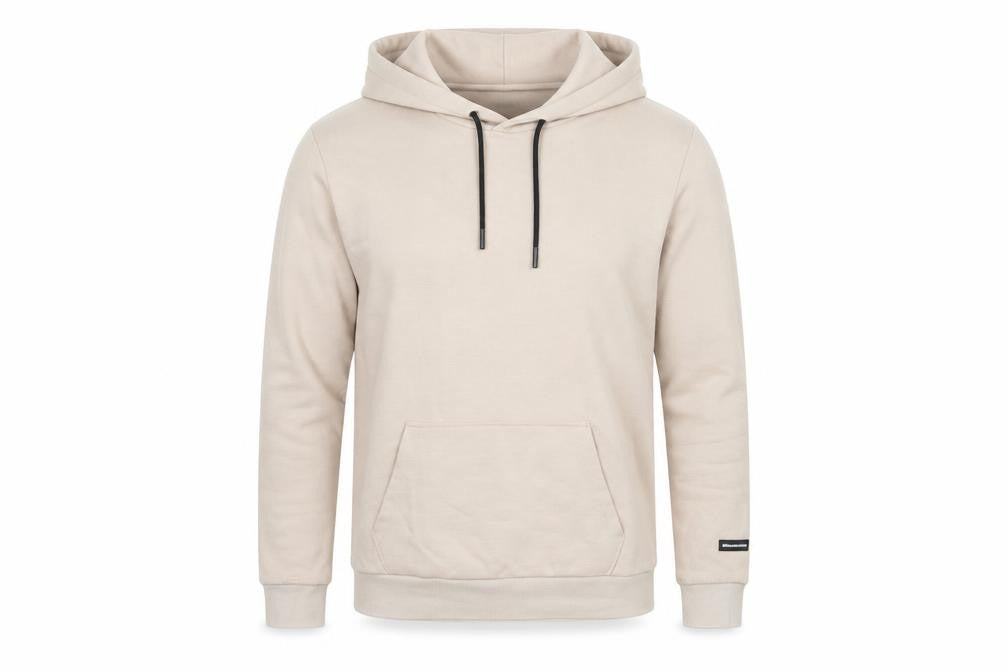Bershka Men’s Beige M Regular Fit Pullover Hoodie Fleece Pocket