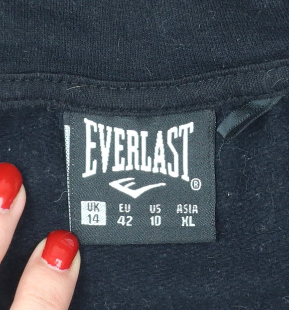 Everlast Women’s Black UK 14 Full Zip Hooded Fleece Hoodie Logo
