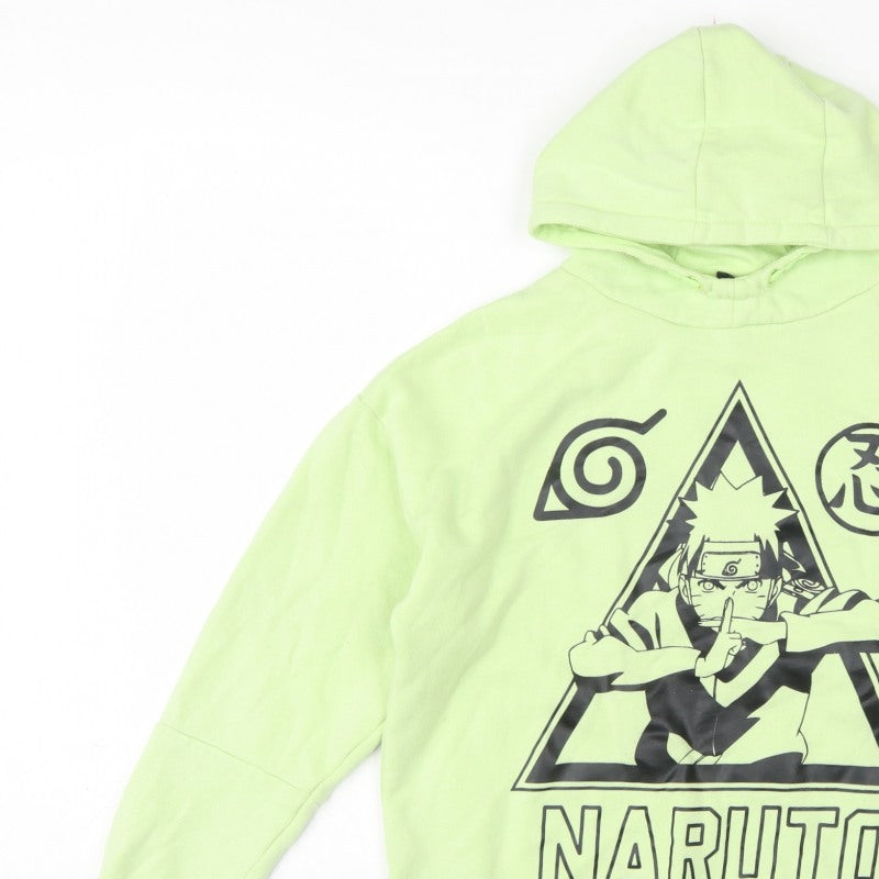 Primark Boys Green Naruto Shippuden Graphic Pullover Hoodie 12-13 Years