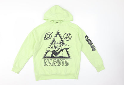 Primark Boys Green Naruto Shippuden Graphic Pullover Hoodie 12-13 Years