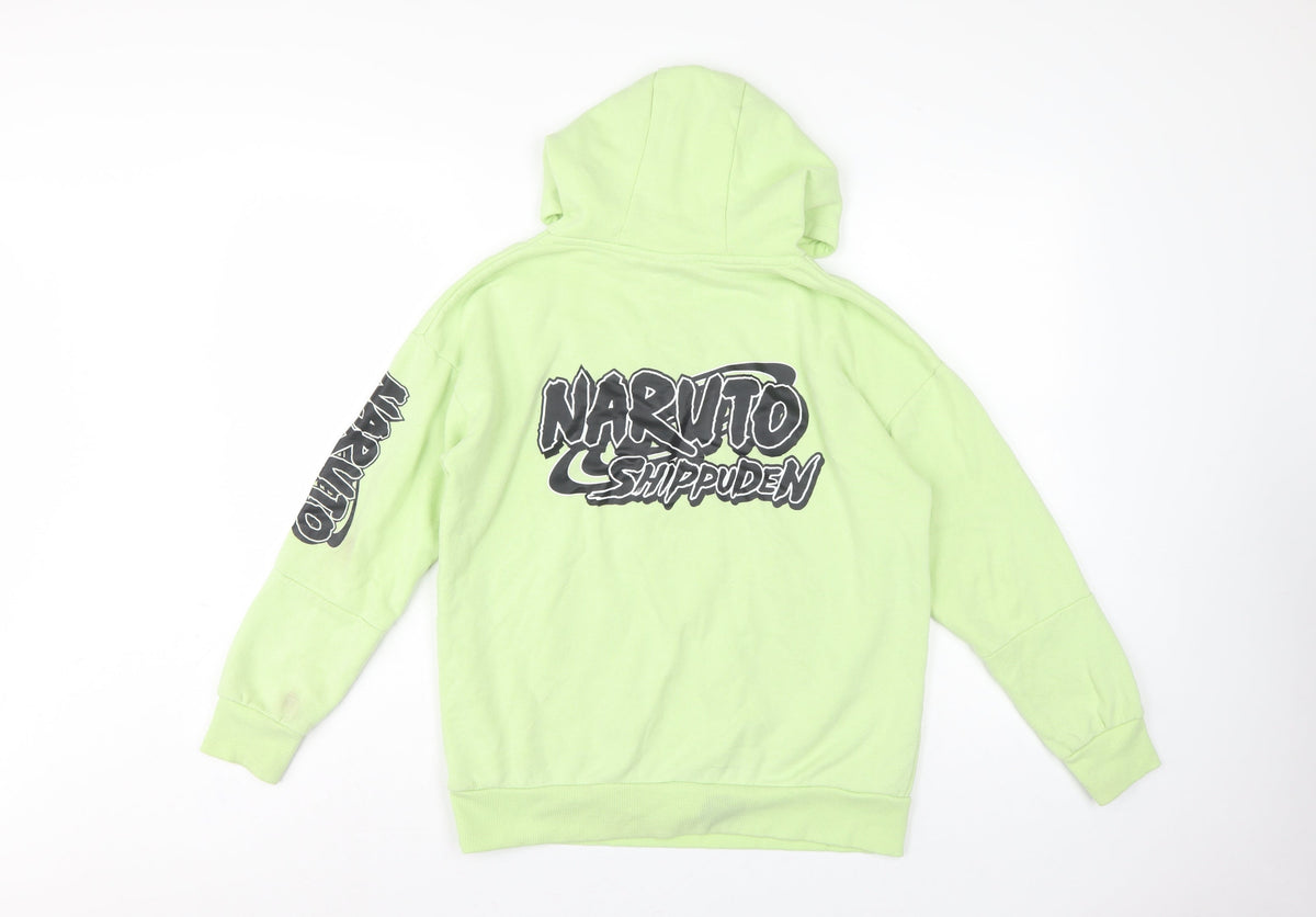 Primark Boys Green Naruto Shippuden Graphic Pullover Hoodie 12-13 Years