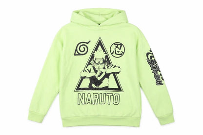 Primark Boys Green Naruto Shippuden Graphic Pullover Hoodie 12-13 Years