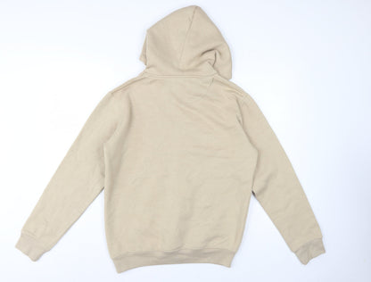 North West Women's Beige M Pullover Hoodie Slogan Graphic Fleece