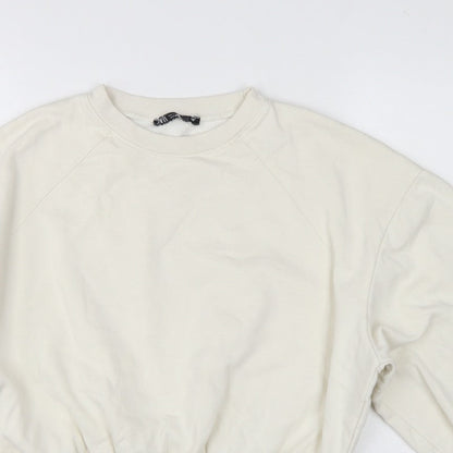 Zara Women’s Ivory UK 8 Relaxed Raglan Sleeve Crew Neck Sweatshirt