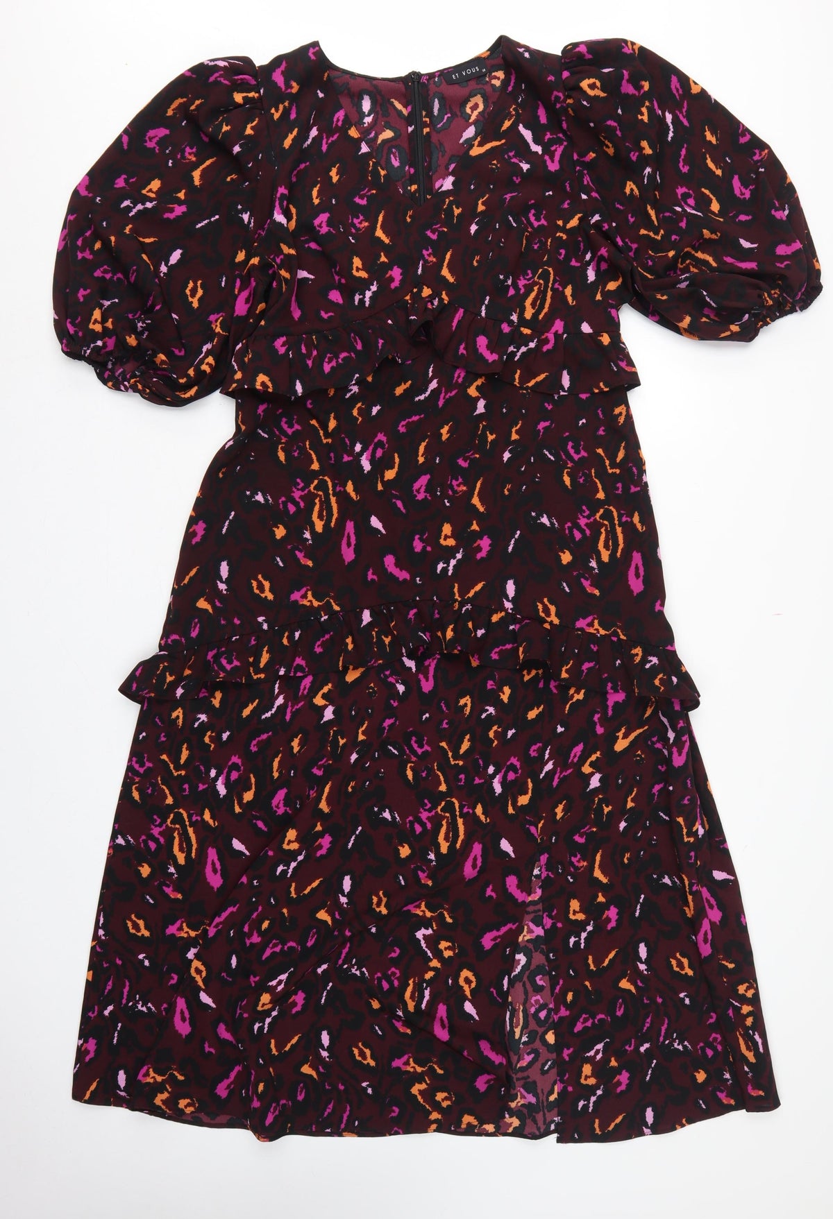 Et Vous Women’s Multicoloured Animal Print Fit & Flare Dress UK 14