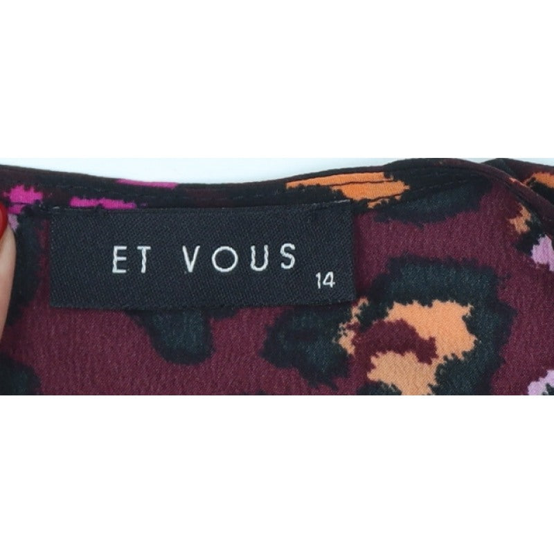 Et Vous Women’s Multicoloured Animal Print Fit & Flare Dress UK 14