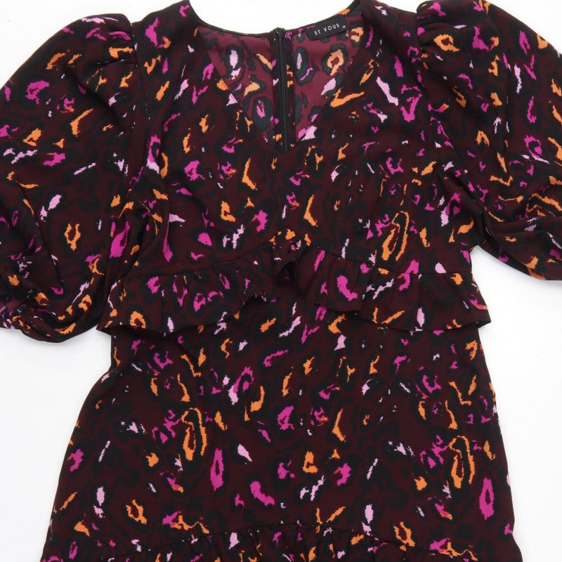 Et Vous Women’s Multicoloured Animal Print Fit & Flare Dress UK 14