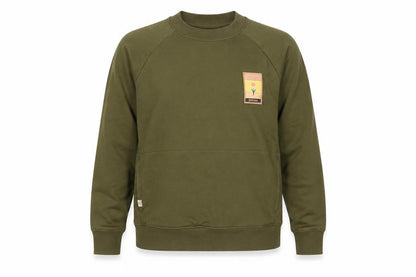 Idioma Women Green XS Organic Cotton Pullover Sweatshirt Pocket Logo