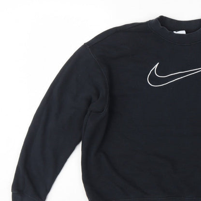 Nike Women’s Black S Dri-FIT Logo Pullover Crew Neck Sweatshirt