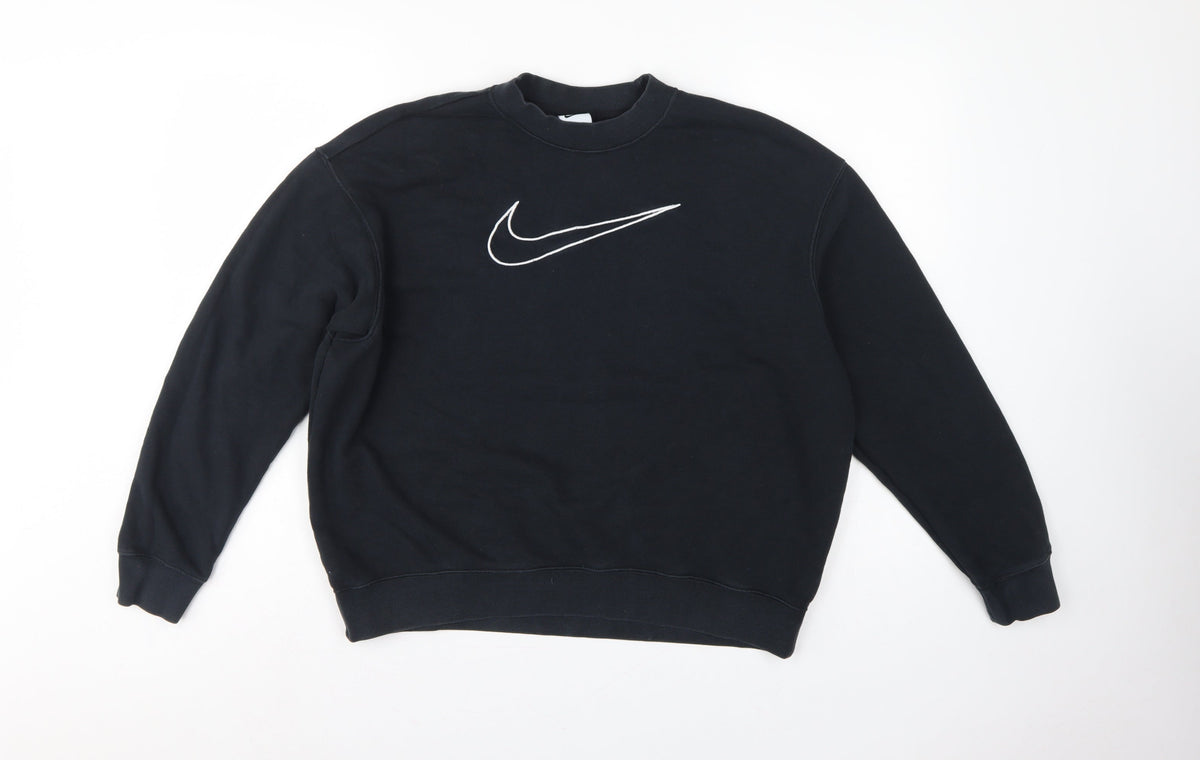 Nike Women’s Black S Dri-FIT Logo Pullover Crew Neck Sweatshirt