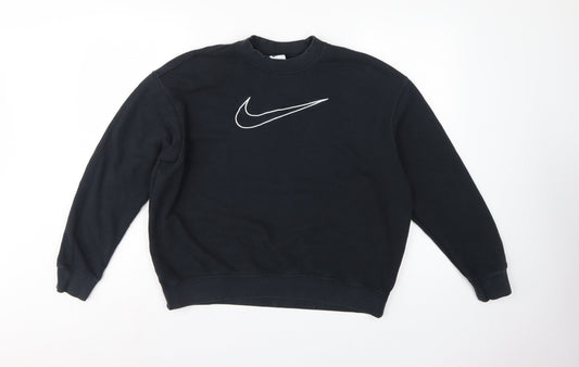 Nike Women’s Black S Dri-FIT Logo Pullover Crew Neck Sweatshirt