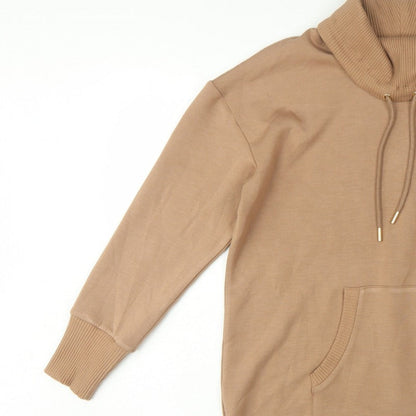 Ruth Langsford Women Beige UK 8 Tunic Hoodie Roll Neck Pocket