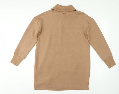 Ruth Langsford Women Beige UK 8 Tunic Hoodie Roll Neck Pocket