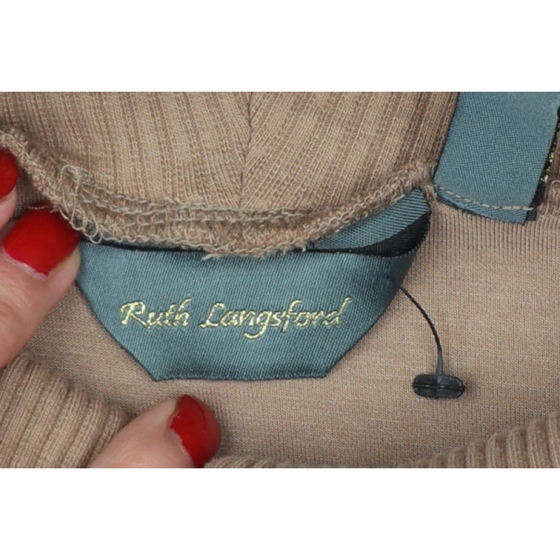 Ruth Langsford Women Beige UK 8 Tunic Hoodie Roll Neck Pocket