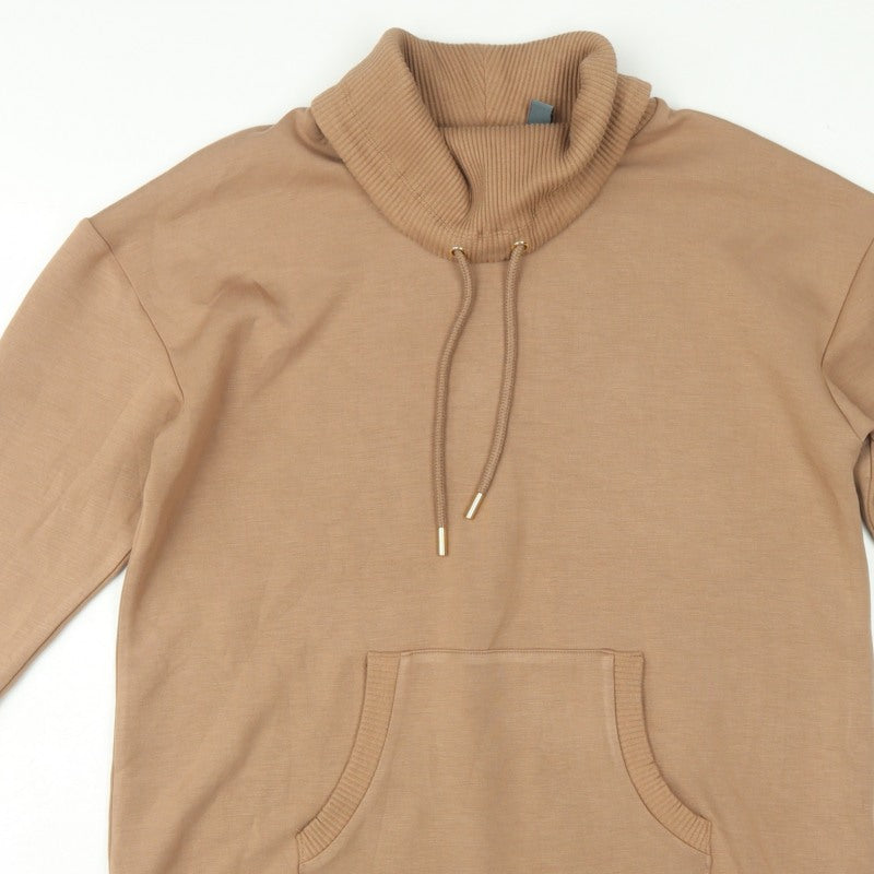 Ruth Langsford Women Beige UK 8 Tunic Hoodie Roll Neck Pocket