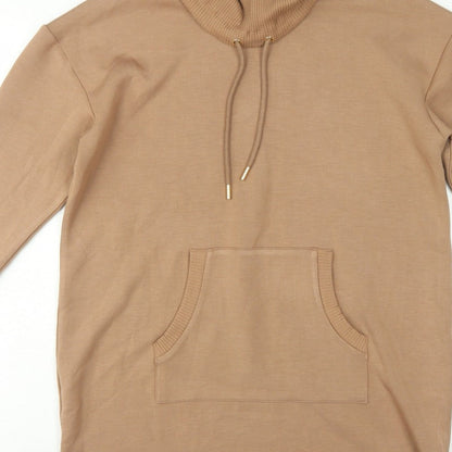 Ruth Langsford Women Beige UK 8 Tunic Hoodie Roll Neck Pocket