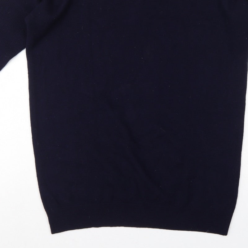 Jaeger Men's Blue M Wool Cashmere V-Neck Pullover Jumper